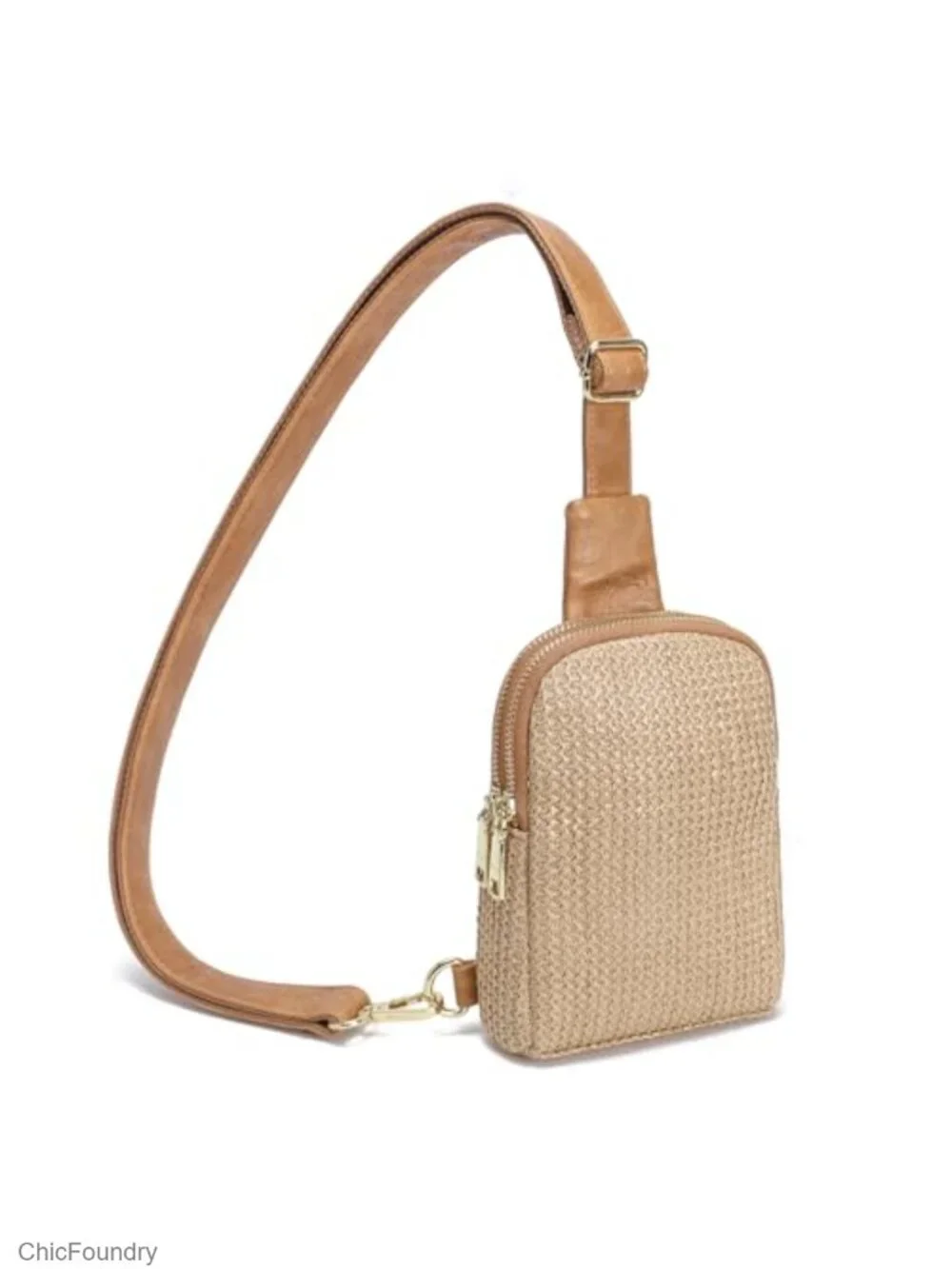 Faux Straw Crossbody Bag Lightweight Summer Beach Sling Purse